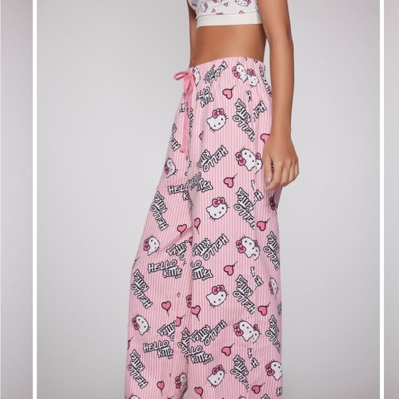 NWT hello kitty flannel pink pajama pants - Picture 3 of 9